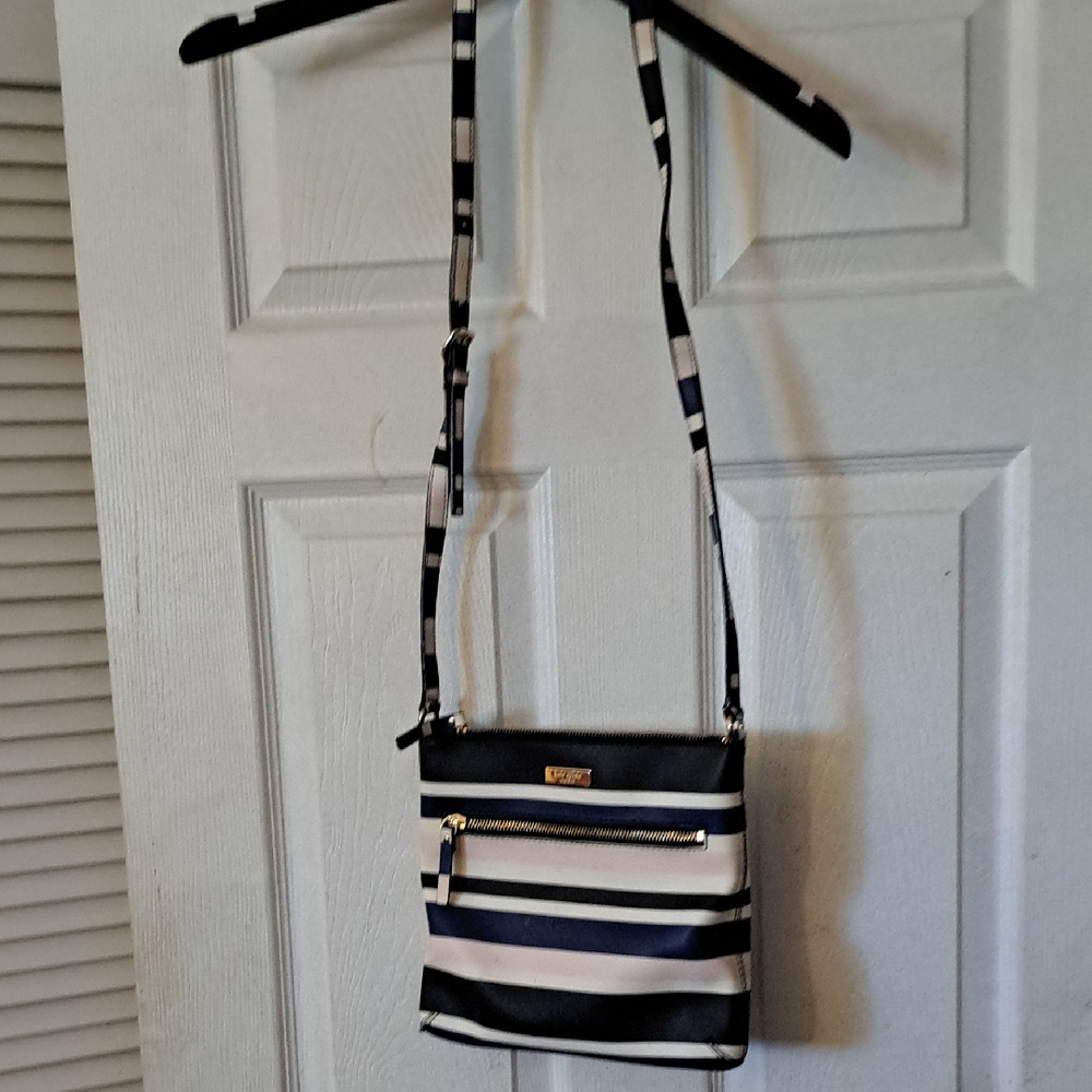 Kate Spade Navy and Cream Striped Crossbody Bag